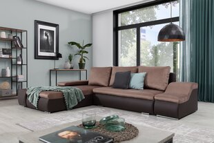 Kairinė kampinė sofa Ontario, ruda kaina ir informacija | Minkšti kampai | pigu.lt