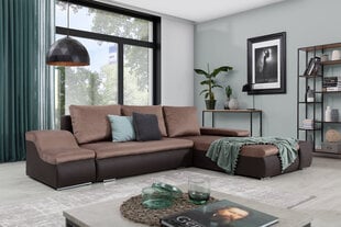 Dešininė kampinė sofa Ontario, ruda kaina ir informacija | Minkšti kampai | pigu.lt