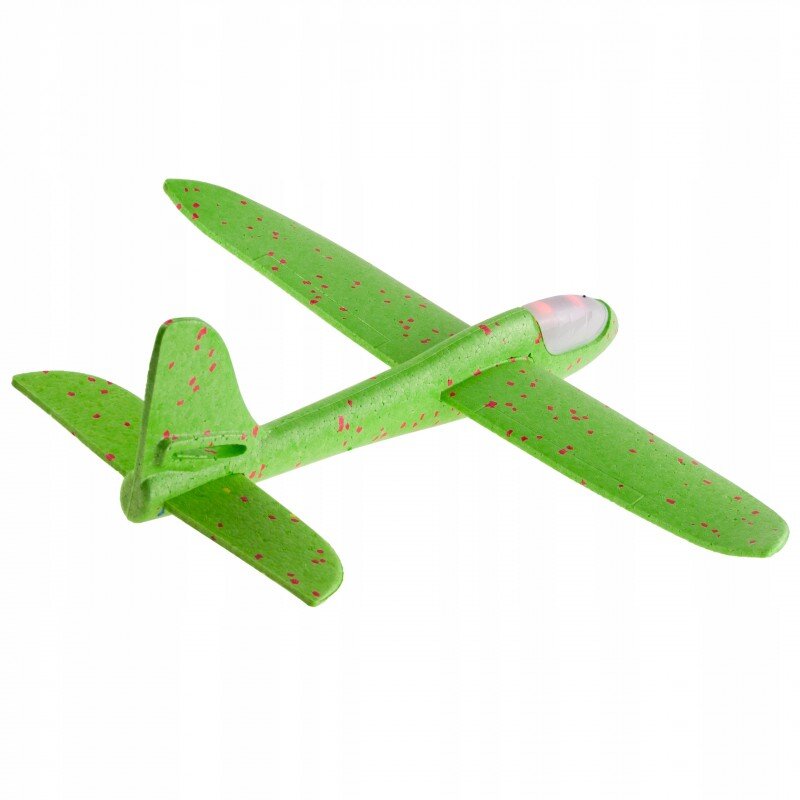 Putplasčio aerodinaminis lėktuvas 48 cm su LED, raudona цена и информация | Žaislai berniukams | pigu.lt