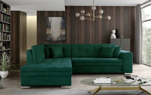 Kairinė kampinė sofa Pieretta, tamsiai žalia kaina ir informacija | Minkšti kampai | pigu.lt