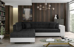 Kairinė kampinė sofa Pieretta, juoda/balta
