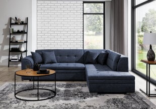 Dešininė kampinė sofa Pieretta, tamsiai mėlyna kaina ir informacija | Minkšti kampai | pigu.lt