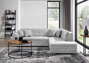 Dešininė kampinė sofa Pieretta, šviesiai pilka kaina ir informacija | Minkšti kampai | pigu.lt