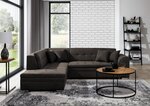 Kairinė kampinė sofa Pieretta, tamsiai ruda