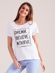 Marškinėliai moterims Yups, balti kaina ir informacija | Marškinėliai moterims | pigu.lt
