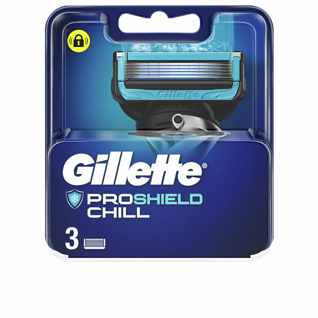 Skustuvo galvutės Gillette Fusion Proshield Chill, 3 vnt. kaina ir informacija | Skutimosi priemonės ir kosmetika | pigu.lt