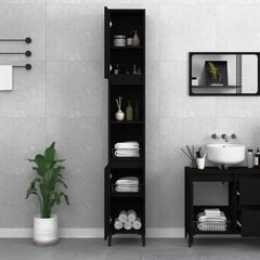 Vonios kambario spintelė vidaXL, 30 x 30 x 190 cm, juoda цена и информация | Шкафчики для ванной | pigu.lt