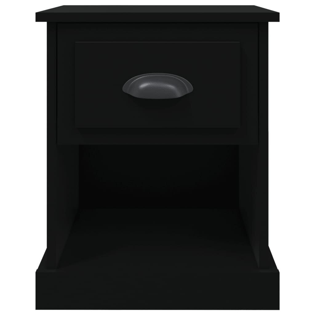 Naktinė spintelė vidaXL, juoda kaina ir informacija | Spintelės prie lovos | pigu.lt