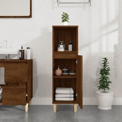 Vonios kambario spintelė vidaXL, 30 x 30 x 100 cm, ruda kaina ir informacija | Vonios spintelės | pigu.lt