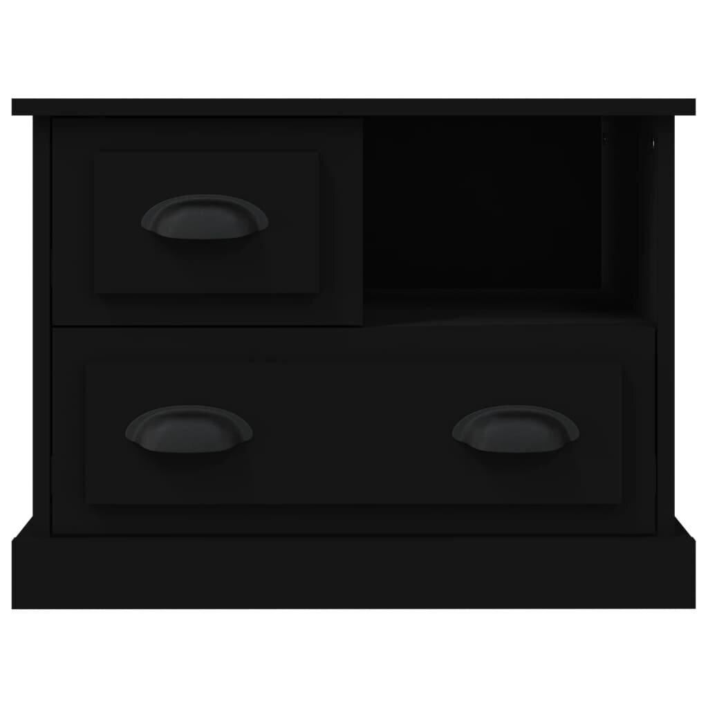 Naktinė spintelė vidaXL, juoda цена и информация | Spintelės prie lovos | pigu.lt
