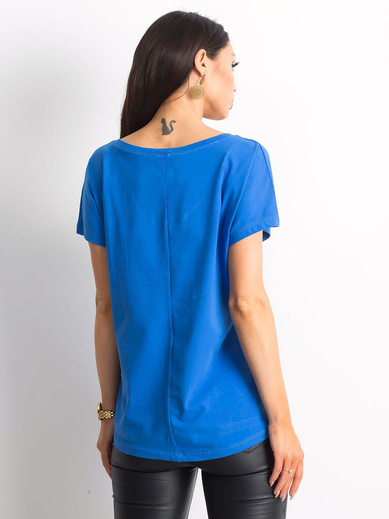 Marškinėliai moterims Basic Feel Good, mėlyni kaina ir informacija | Marškinėliai moterims | pigu.lt