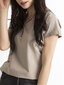 Marškinėliai moterims Basic Feel Good, smėlio spalvos цена и информация | Marškinėliai moterims | pigu.lt