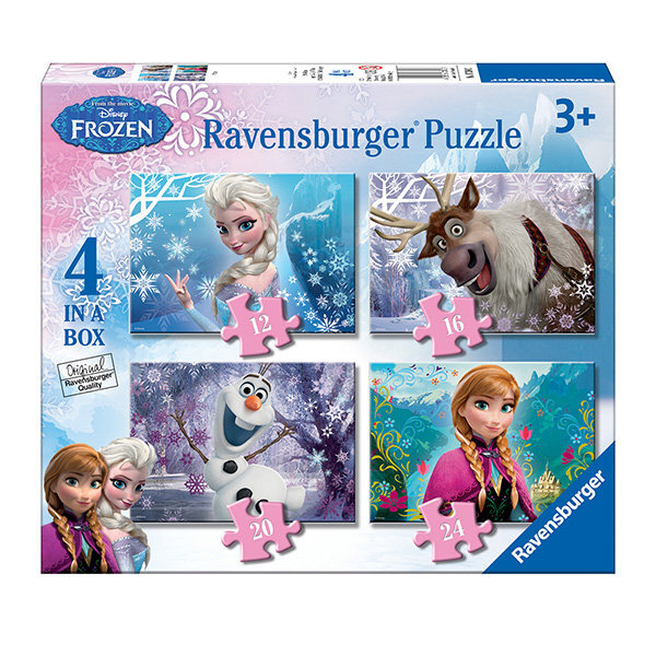 Dėlionė Ravensbuger Ledo šalis, Frozen 4x1, 12-16-20-24 dalių цена и информация | Dėlionės (puzzle) | pigu.lt