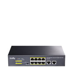 Cudy GS1010P 8-портовый коммутатор PoE+ с 2 гигабитными портами восходящей линии связи, 120 Вт цена и информация | Коммутаторы (Switch) | pigu.lt