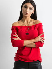 Palaidinė moterims Basic Feel Good, raudona kaina ir informacija | Palaidinės, marškiniai moterims | pigu.lt