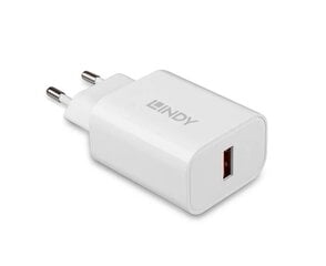 18W Single Port USB Type A Charger 73412 Lindy цена и информация | Зарядные устройства для телефонов | pigu.lt