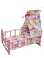 Supama medinė lovytė lėlei su baldakimu ir pataliukais 8221 цена и информация | Žaislai mergaitėms | pigu.lt