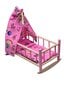 Supama medinė lovytė lėlei su baldakimu ir pataliukais 8221 цена и информация | Žaislai mergaitėms | pigu.lt
