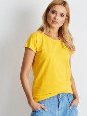 Marškinėliai moterims Basic Feel Good, geltoni kaina ir informacija | Marškinėliai moterims | pigu.lt