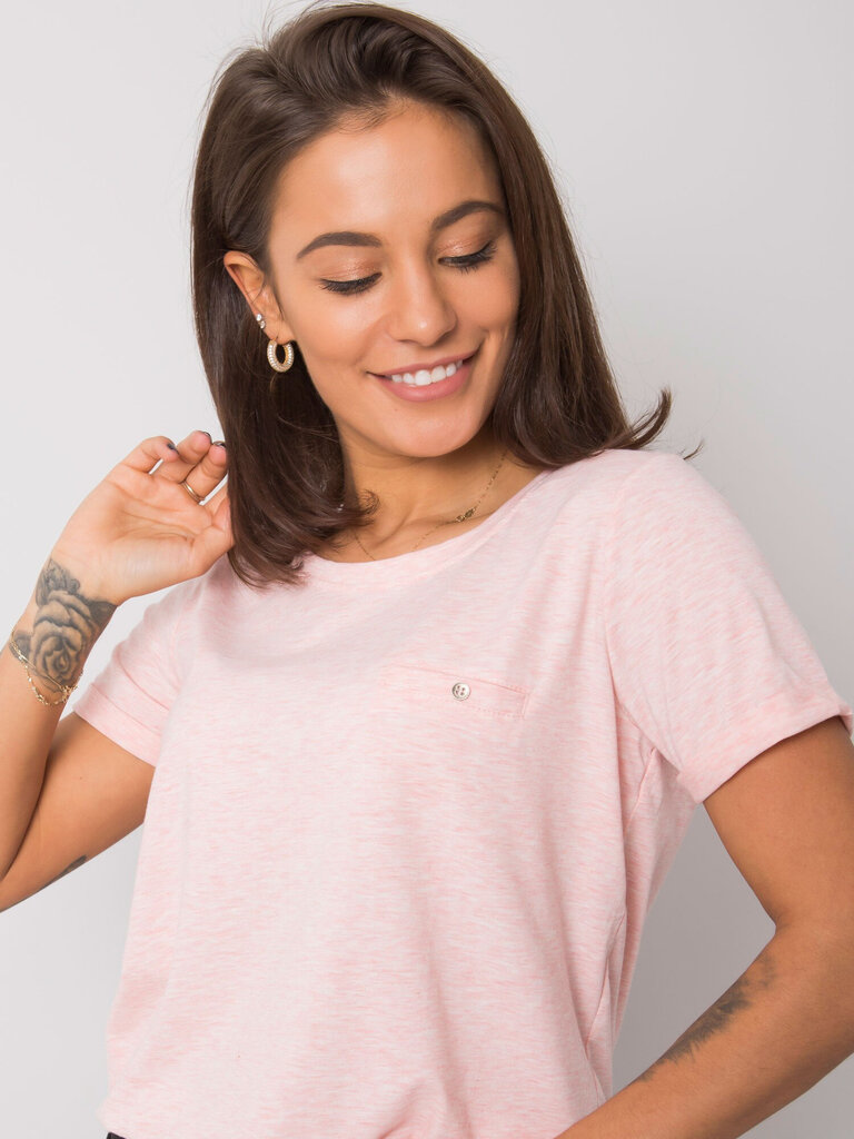 Marškinėliai moterims Basic Feel Good, rožiniai kaina ir informacija | Marškinėliai moterims | pigu.lt