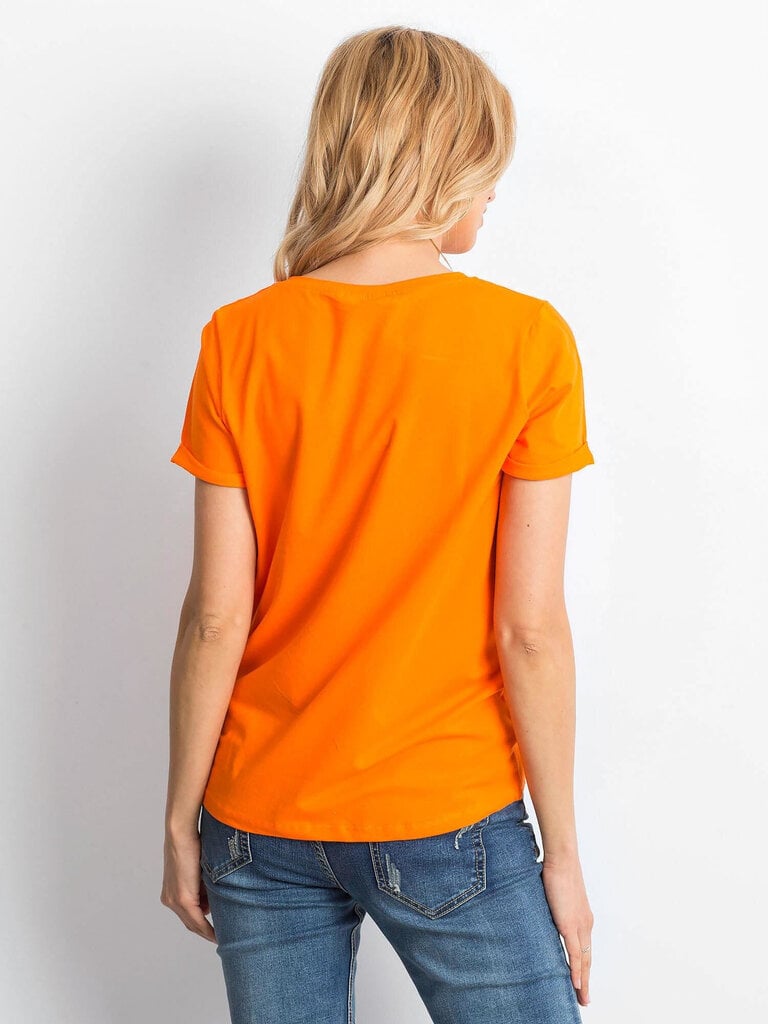 Marškinėliai moterims Basic Feel Good 2016102217589, oranžiniai kaina ir informacija | Marškinėliai moterims | pigu.lt