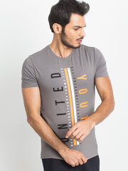 Marškinėliai vyrams Tommy Life, pilki цена и информация | Мужские футболки | pigu.lt