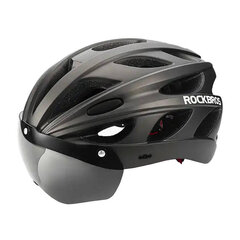 Велосипедный шлем с очками Rockbros TT-16, черный цвет цена и информация | Шлемы | pigu.lt