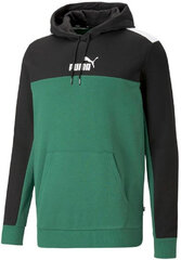 Мужской джемпер Puma Ess+ Block Hoodie 847428 37/L, черный/белый/зеленый цена и информация | Мужские толстовки | pigu.lt