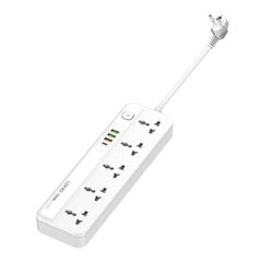 Power strip with 5 AC sockets, 3x USB, USB-C, LDNIO SC5415, EU|US, 2500W (white) цена и информация | Удлинители | pigu.lt