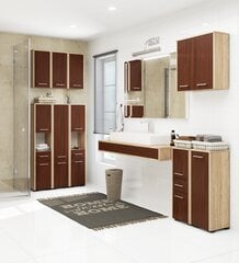 Pastatoma vonios kambario spintelė S30 Wenge, ruda kaina ir informacija | Vonios spintelės | pigu.lt