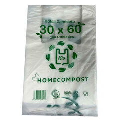 Shopping Bag 200 Units Biodegradable White 30 x 60 cm kaina ir informacija | Moteriškos rankinės | pigu.lt