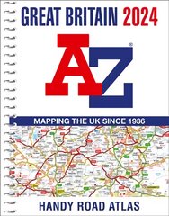 Great Britain A-Z Handy Road Atlas 2024 (A5 Spiral) kaina ir informacija | Kelionių vadovai, aprašymai | pigu.lt