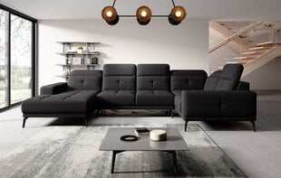 Мягкий уголок Eltap Neviro, черный матовый цвет цена и информация | Угловые диваны | pigu.lt