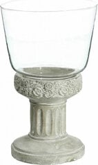 Žvakidė 17,5 x 17,5 x 29,5 cm Stiklas Pilka Cementas kaina ir informacija | Žvakės, Žvakidės | pigu.lt