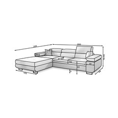 Мягкий угловой диван Armando, желтый цена и информация | Угловые диваны | pigu.lt