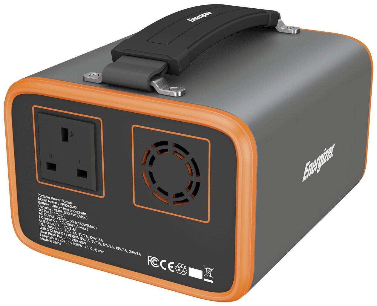 Akumuliatorinė nešiojama elektros stotis Energizer PPS240W2, 230 Wh/150 W, su akumuliatoriumi kaina ir informacija | Elektros generatoriai | pigu.lt