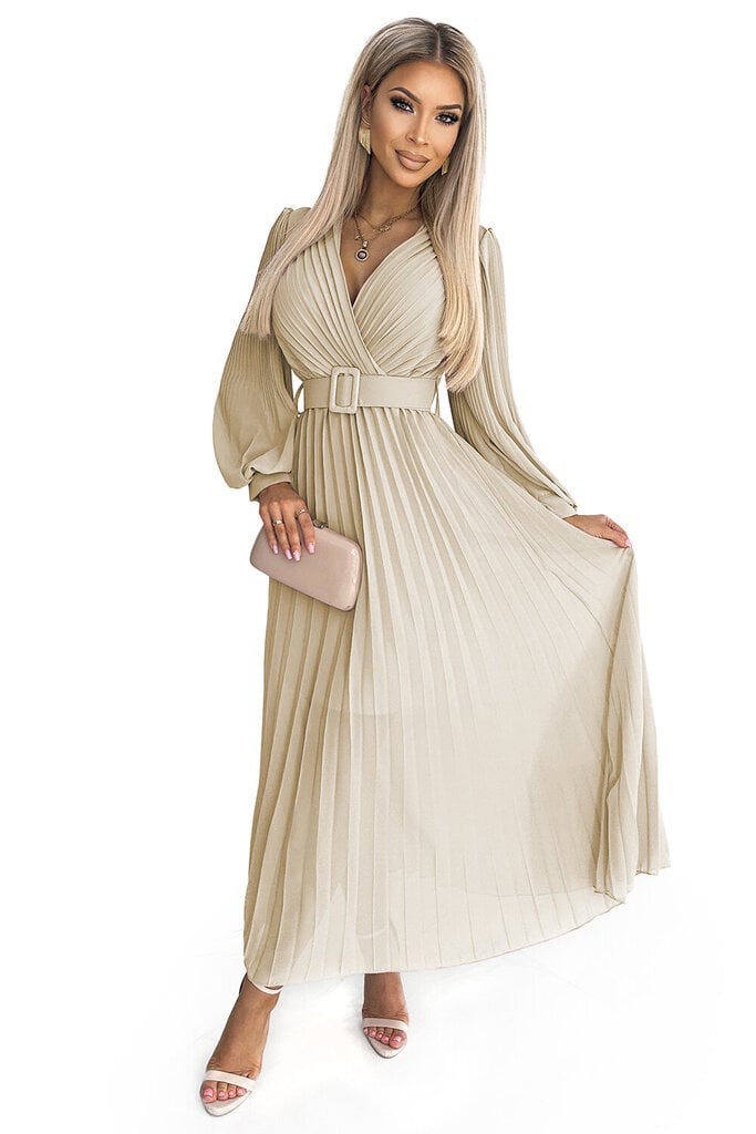 Suknelė moterims NLM1999.5314, smėlio spalvos kaina ir informacija | Suknelės | pigu.lt