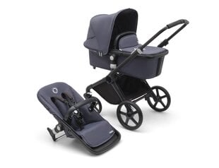 Универсальная коляска Bugaboo Fox Cub, Black/Stormy Blue-Stormy Blue цена и информация | Тележка | pigu.lt