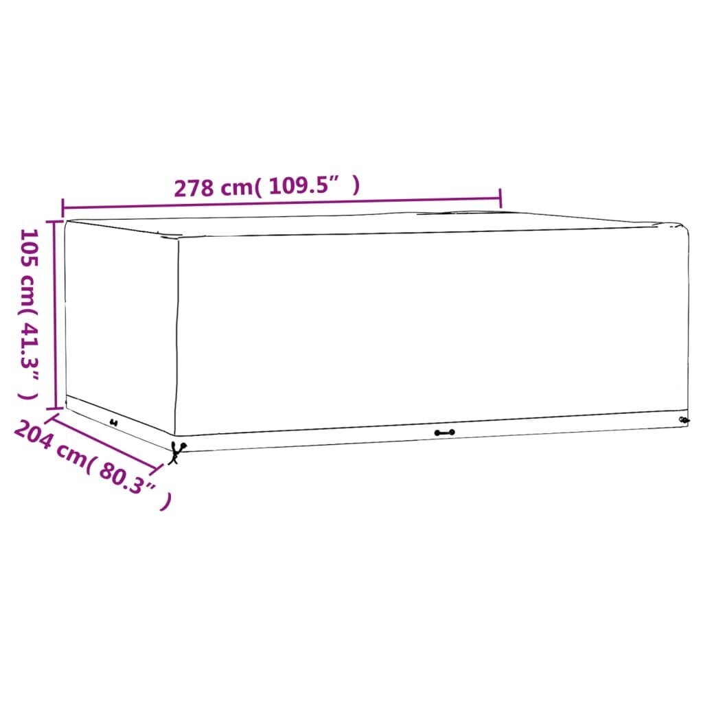 Sodo baldų uždangalai vidaXL, 278x204x105cm, juodi kaina ir informacija | Pagalvės, užvalkalai, apsaugos | pigu.lt