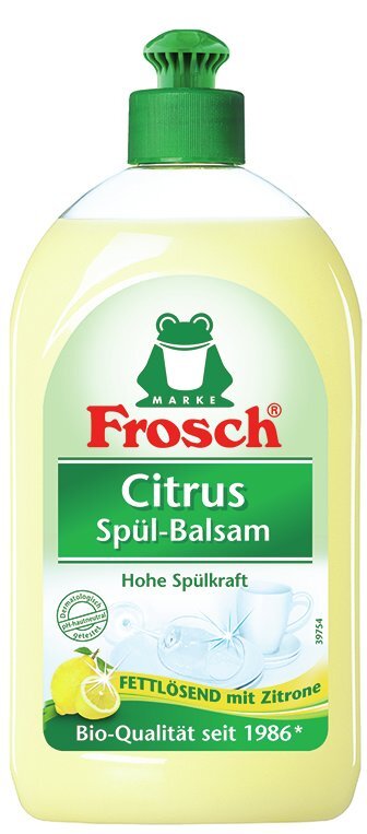 Indų plovimo balzamas Frosch citrina 500 ml. цена и информация | Indų plovimo priemonės | pigu.lt