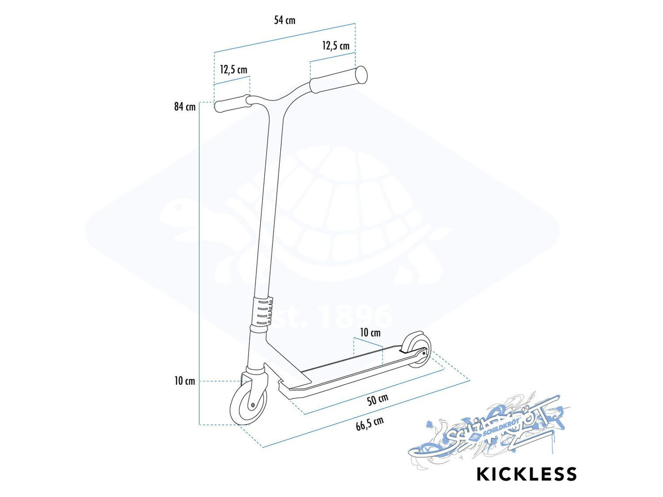 Paspirtukas Schildkröt Stunt Scooter Kickless Piano, juodas цена и информация | Paspirtukai | pigu.lt