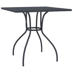 vidaXL Sodo stalas, antracito, 80x80x72,5cm, plienas, tinklelis kaina ir informacija | Lauko stalai, staliukai | pigu.lt