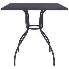 vidaXL Sodo stalas, antracito, 80x80x72,5cm, plienas, tinklelis kaina ir informacija | Lauko stalai, staliukai | pigu.lt