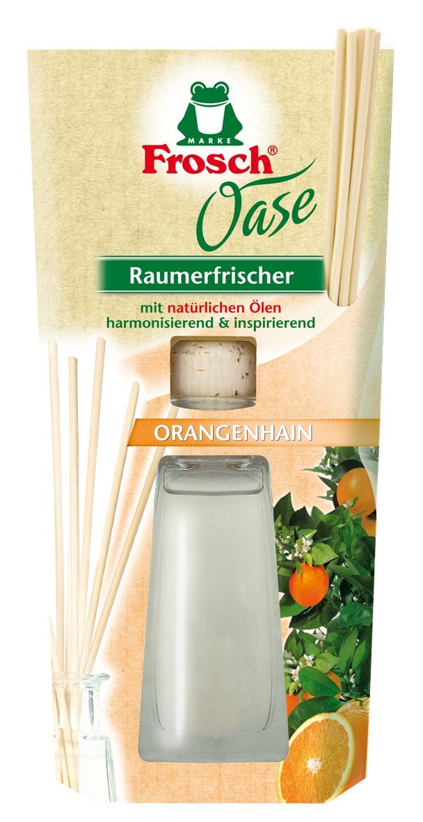 Namų kvapas su lazdelėmis Frosch Oase Air Freshener Orangenhain, 90 ml