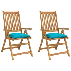 vidaXL Kėdės pagalvėlės, 2vnt., turkio spalvos, 50x50x7cm, audinys kaina ir informacija | Pagalvės, užvalkalai, apsaugos | pigu.lt