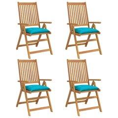vidaXL Kėdės pagalvėlės, 4vnt., turkio spalvos, 50x50x7cm, audinys kaina ir informacija | Pagalvės, užvalkalai, apsaugos | pigu.lt
