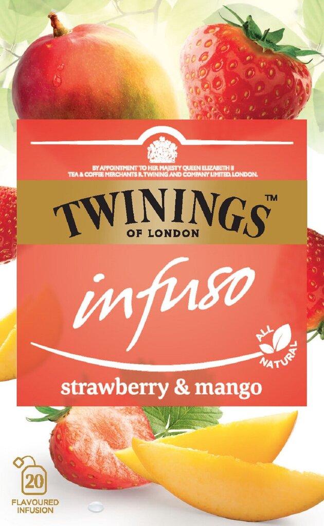 Twinings Vaisinė arbata su braškėmis, mangais, 80x2g kaina ir informacija | Arbata | pigu.lt