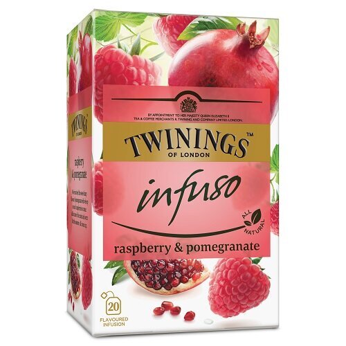 Twinings vaisinė arbata su avietėmis, granatais, 80x2g цена и информация | Arbata | pigu.lt