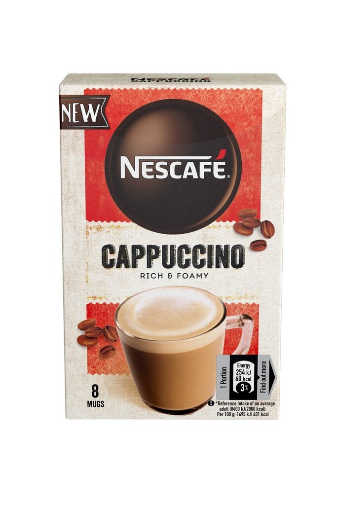 Nescafe Cappuccino tirpios kavos gėrimas 8x15 g, 4 pakuotės kaina ir informacija | Kava, kakava | pigu.lt