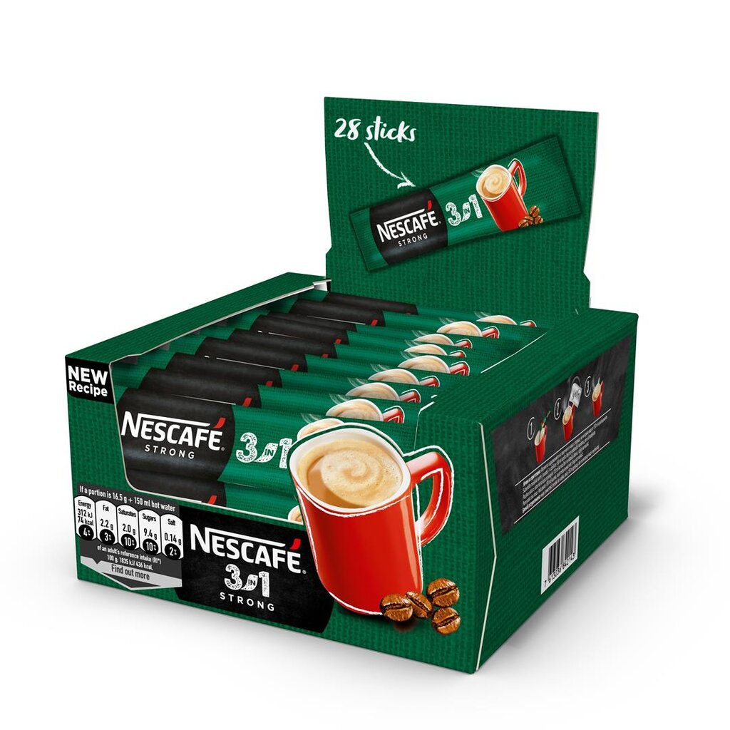 Nescafe Strong kavos gėrimas 3 in1 (dėžutėje 28 vnt.), 2 pakuotės kaina ir informacija | Kava, kakava | pigu.lt